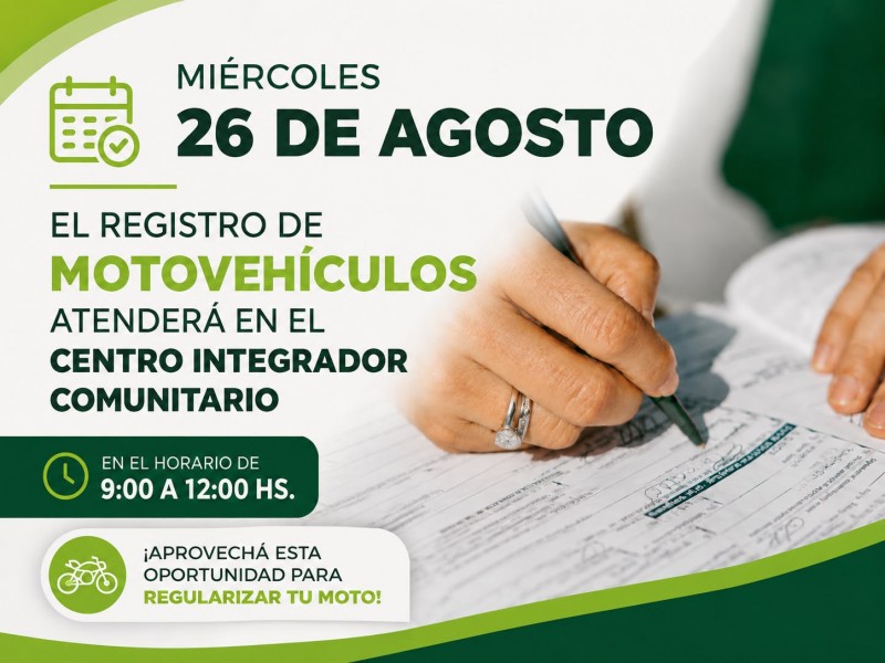 Atención del Registro de Motovehículos
