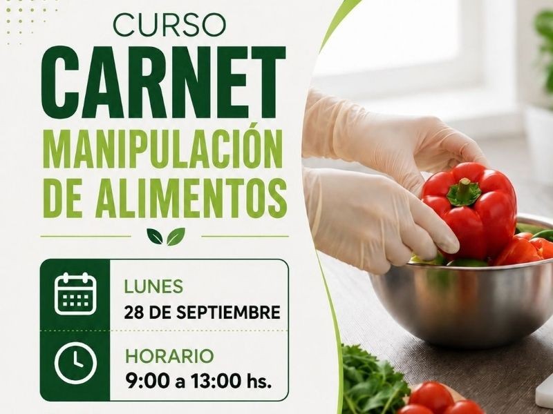 Nueva capacitación para obtener el Carnet de Manipulación de Alimentos en Villa del Totoral
