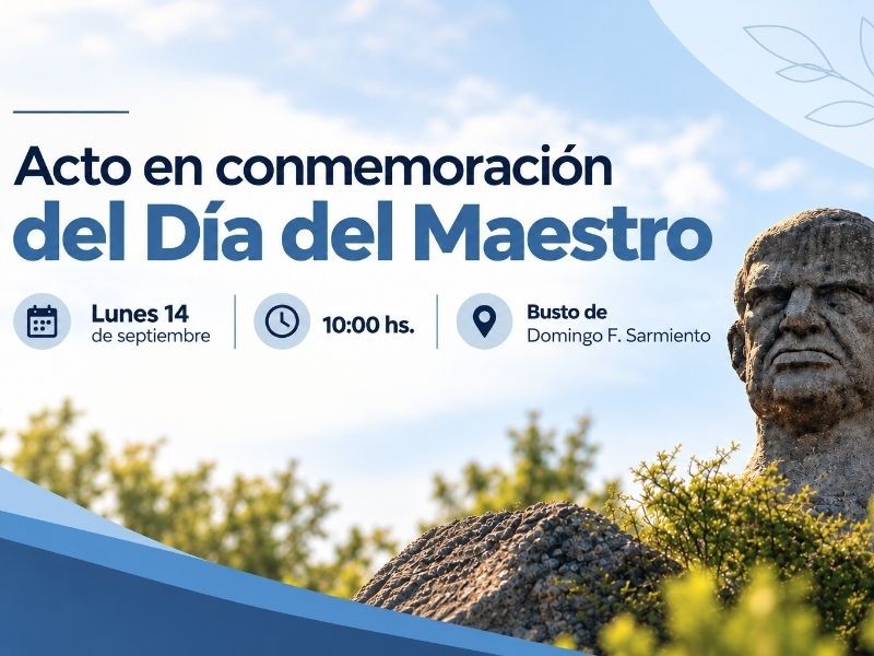 Villa del Totoral conmemorará el Día del Maestro con un acto homenaje