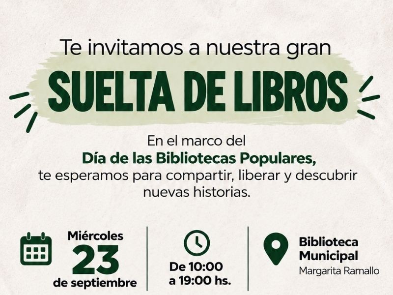 Suelta de Libros en la Biblioteca Municipal Margarita Ramallo